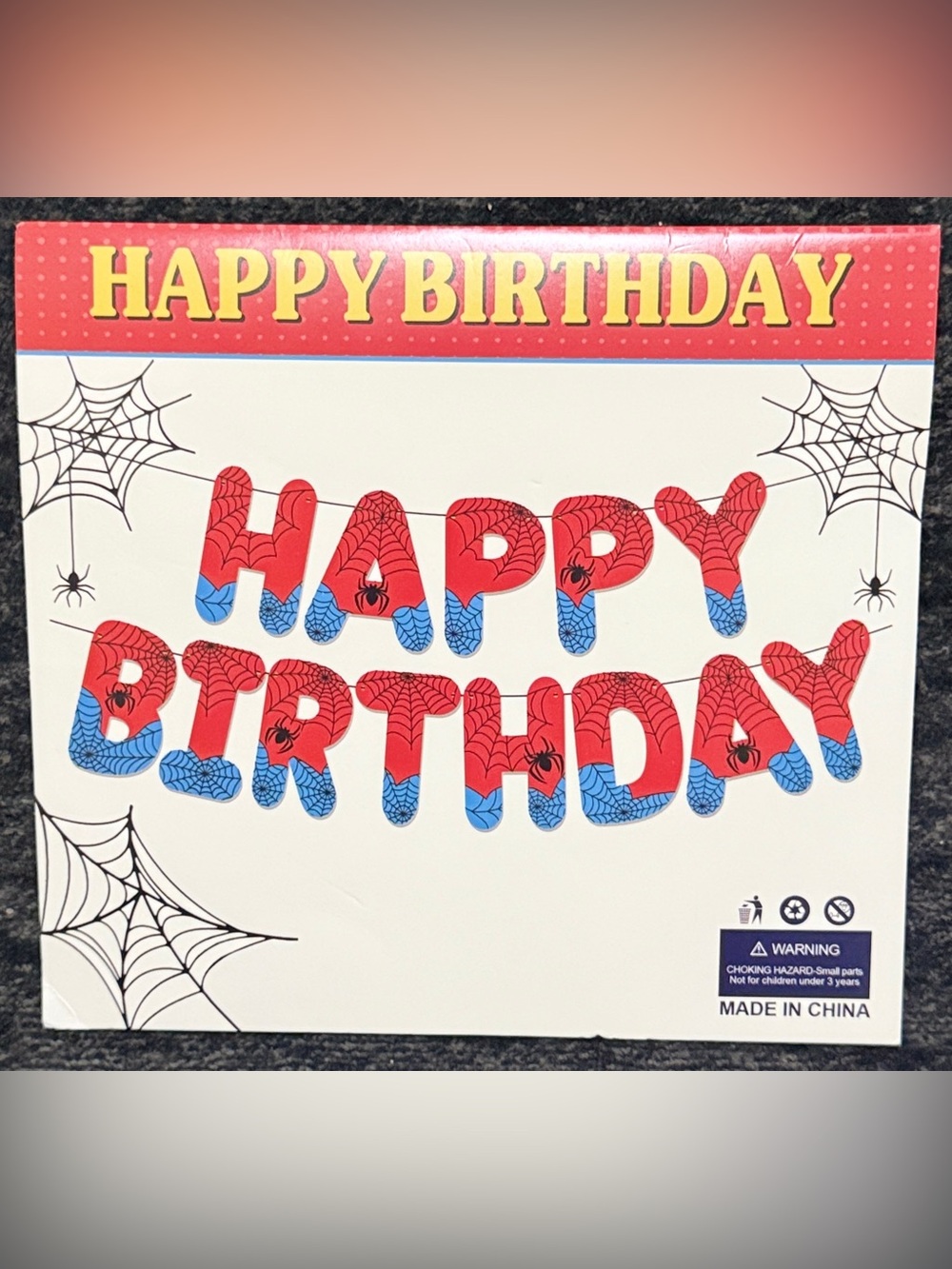 💜 Spider Theme Happy Birthday Banner - Letters